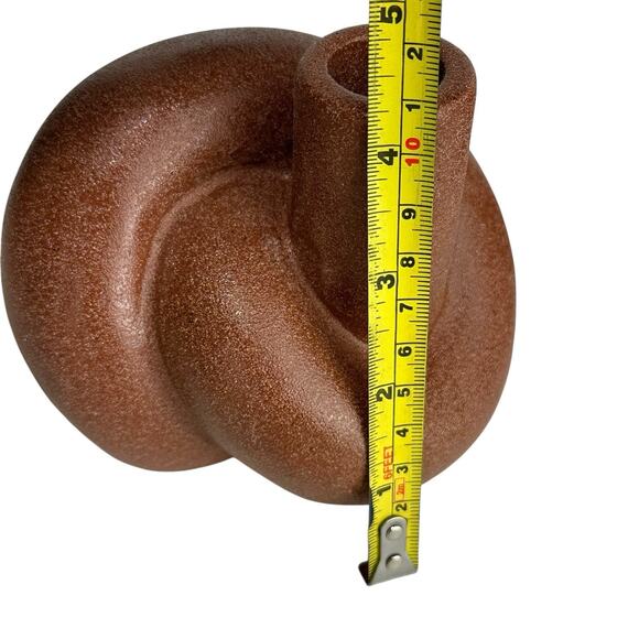 47 & Main Brown Knot Ceramic Modern Candle Holders Set of 2 Sculptural Decor - Picture 4 of 12